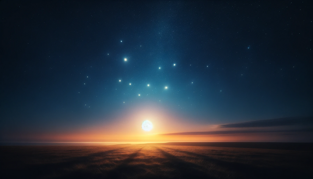 A serene image of a moonlit sky with stars twinkling, representing the tranquility of a good night's sleep.