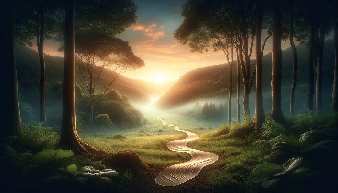 Serene landscape at dawn symbolizing new beginnings and healing journey