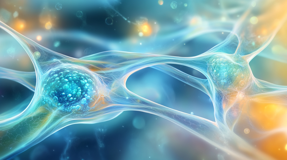 Overlapping translucent layers depicting regeneration and repair in skin healing