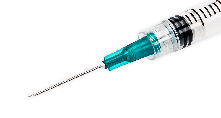 Close up of injection
