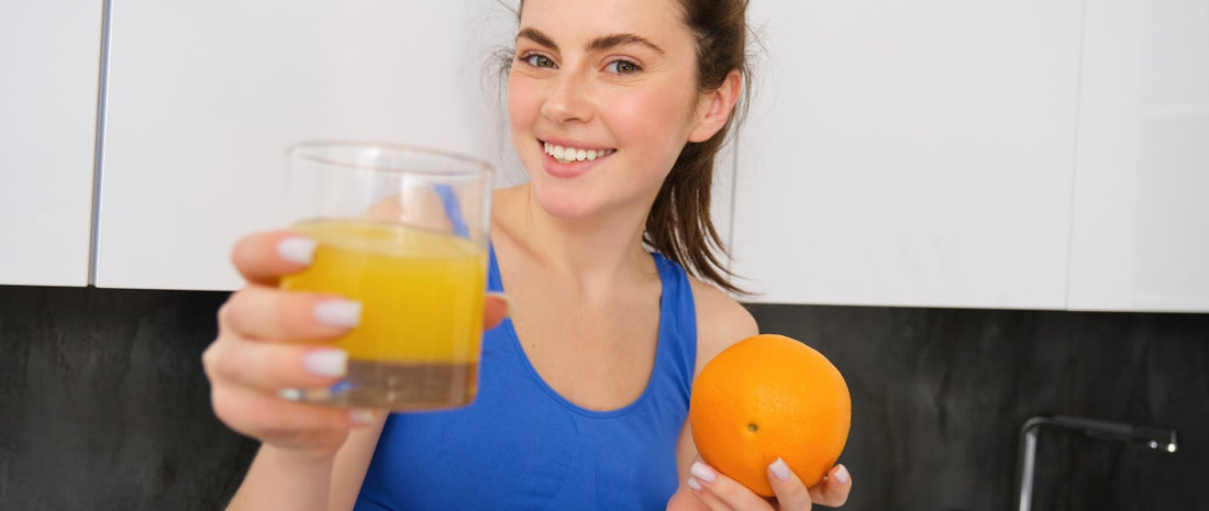 Woman hugging an orange pillow