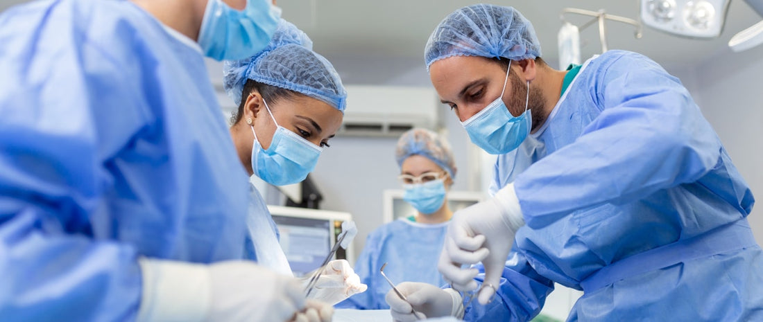 Nerve block nurse Lisa Mastrangello (on the left) with Jinlei Li, MD, an anesthesiologist, discuss a nerve block, which is a type of regional anesthesia