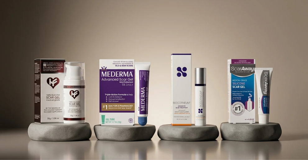 HealFast vs ScarAway vs Mederma vs Biocorneum: Best Scar Gel Comparison