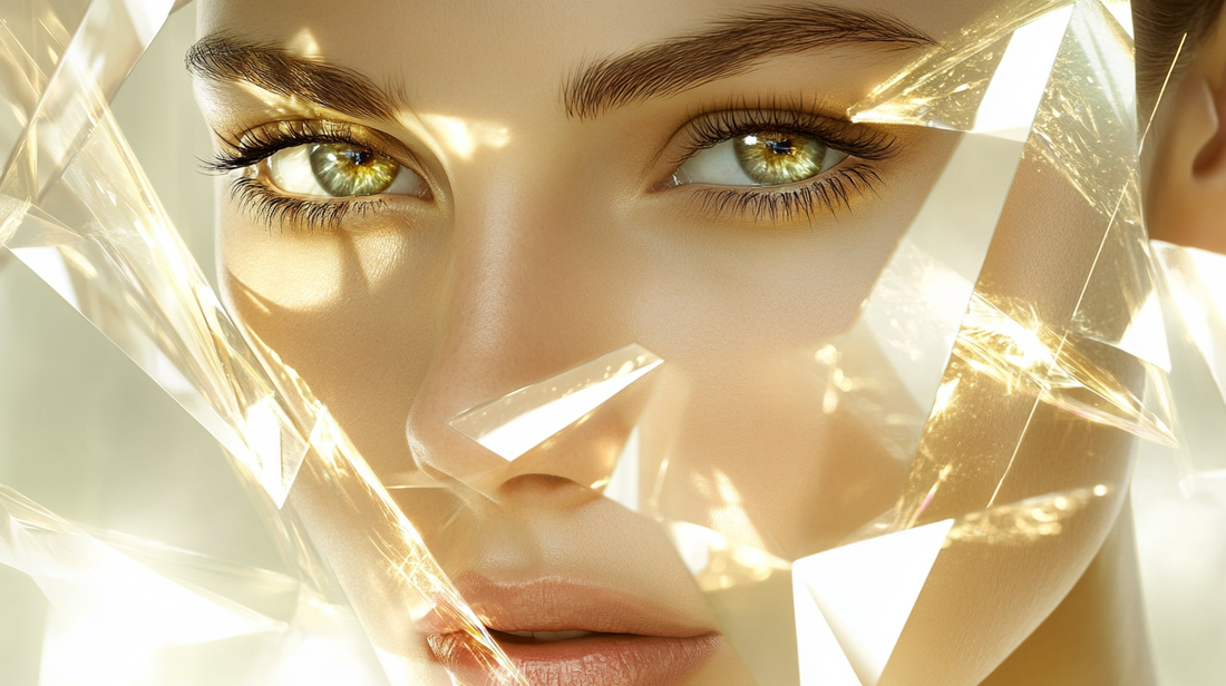 Modern facial enhancement visualization showing multiple treatment options through artistic overlay
