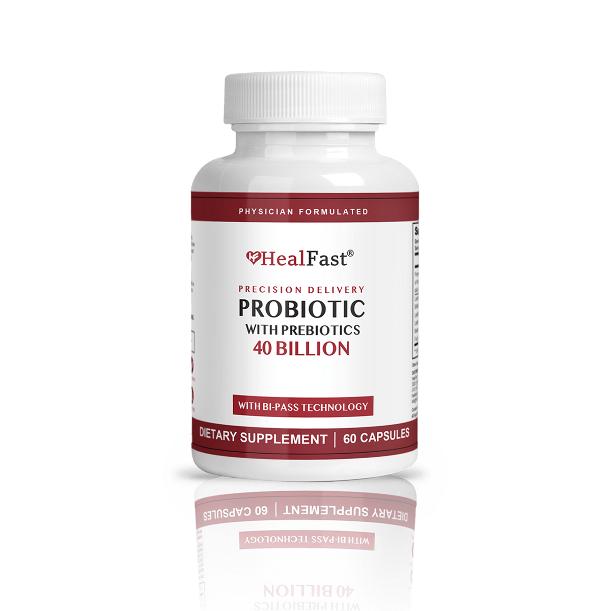 Probiotic 40 Billion CFU with Prebiotics - Dietary Supplement - 60 Capsules